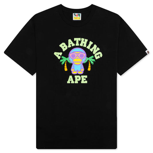 A BATHING APE Colors Milo College Summer Tee - Black
