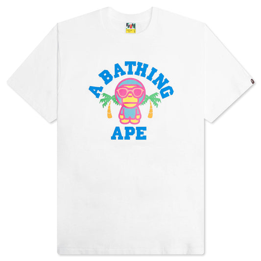 A BATHING APE Colors Milo College Summer Tee - White