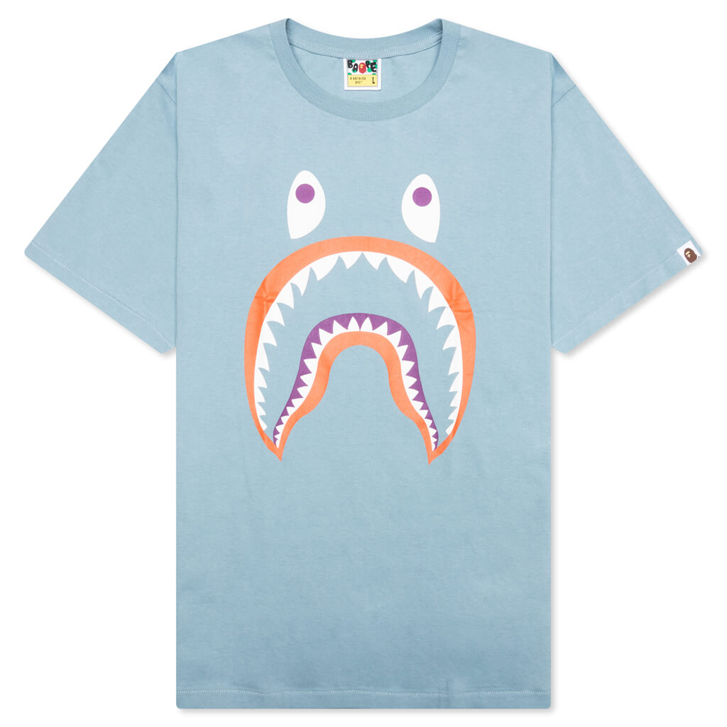 A BATHING APE Colors Shark Ponr Tee - Sax