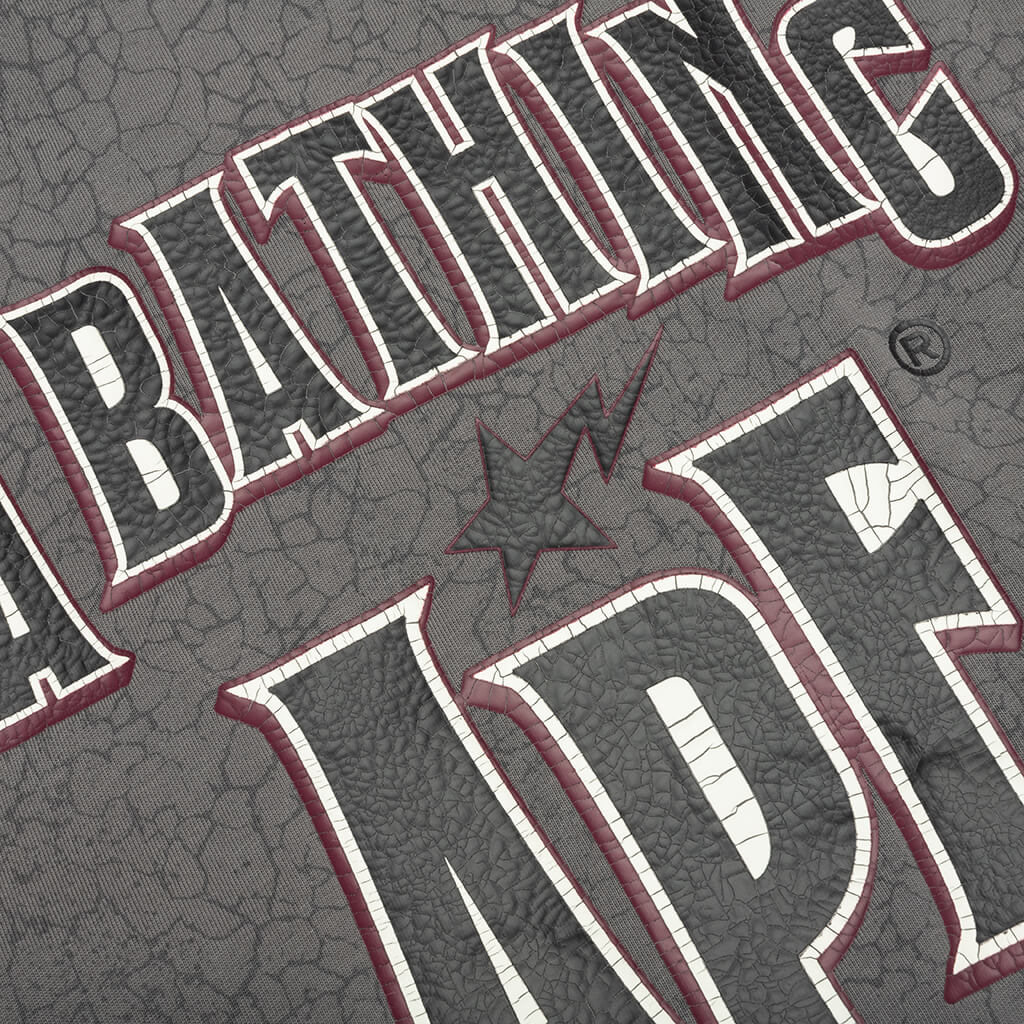 A BATHING APE Crack Print Pattern Logo Relaxed Fit Tee - Black