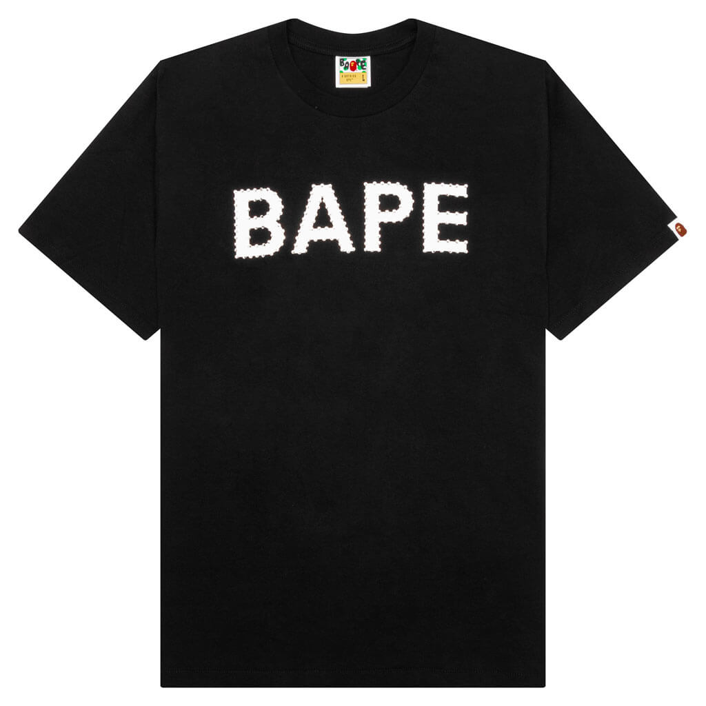 A BATHING APE Crystal Stone Bape Logo Tee - Black