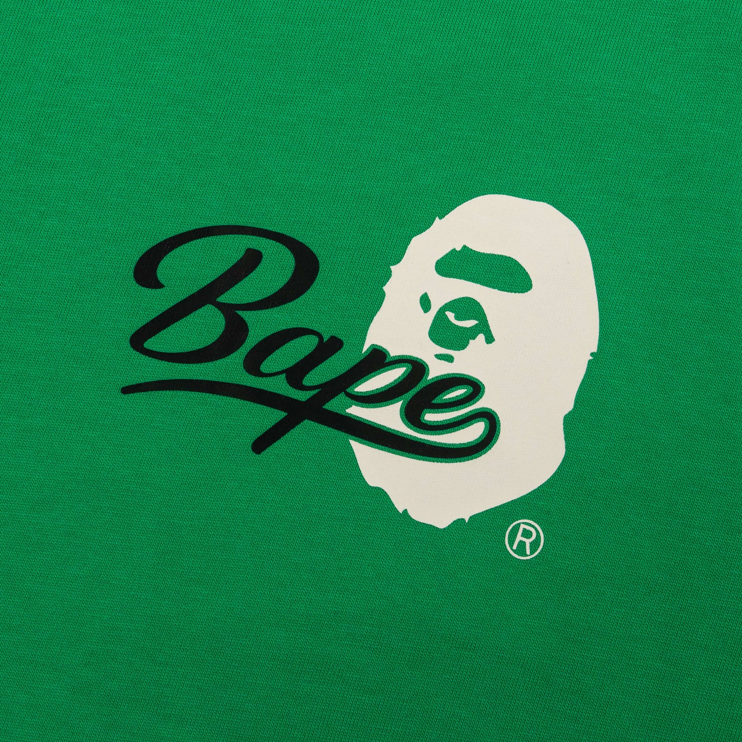 A BATHING APE Cursive College Logo Relaxed Fit Tee - Green