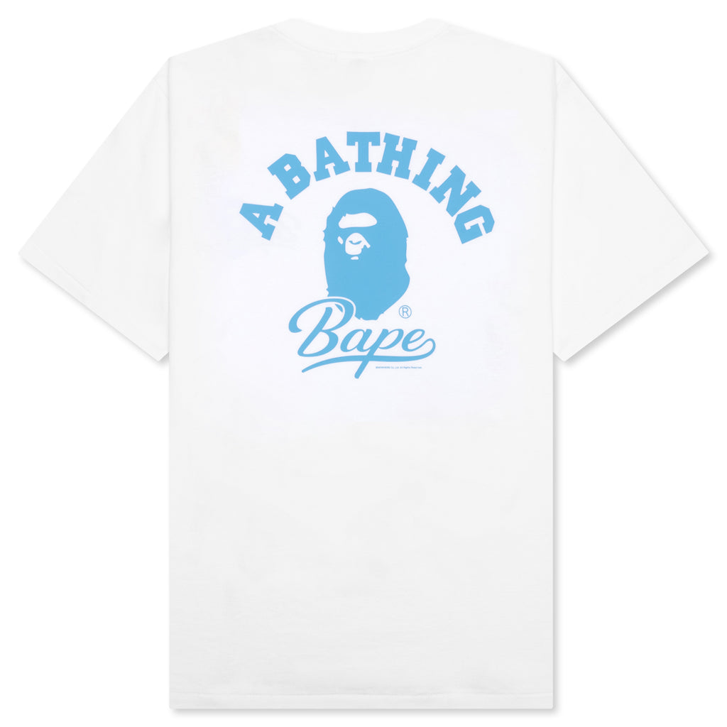 A BATHING APE Cursive College Logo Relaxed Fit Tee - White