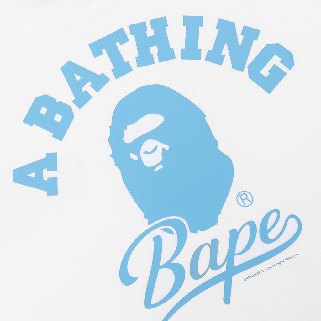 A BATHING APE Cursive College Logo Relaxed Fit Tee - White