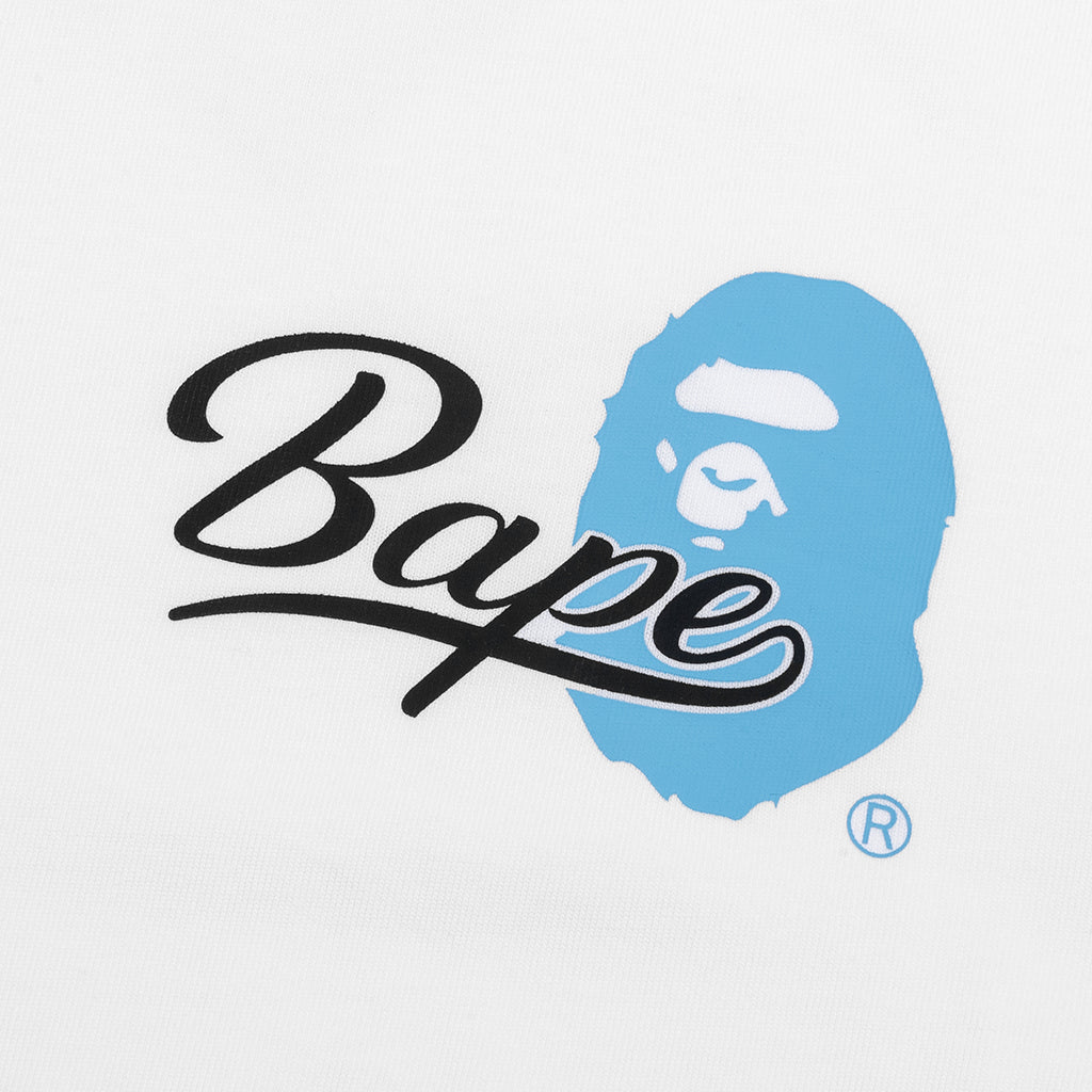 A BATHING APE Cursive College Logo Relaxed Fit Tee - White