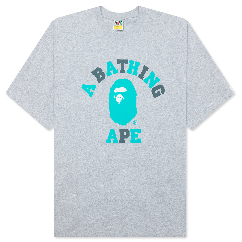 A BATHING APE Feature x Bape College Relaxed Fit Tee - Gray