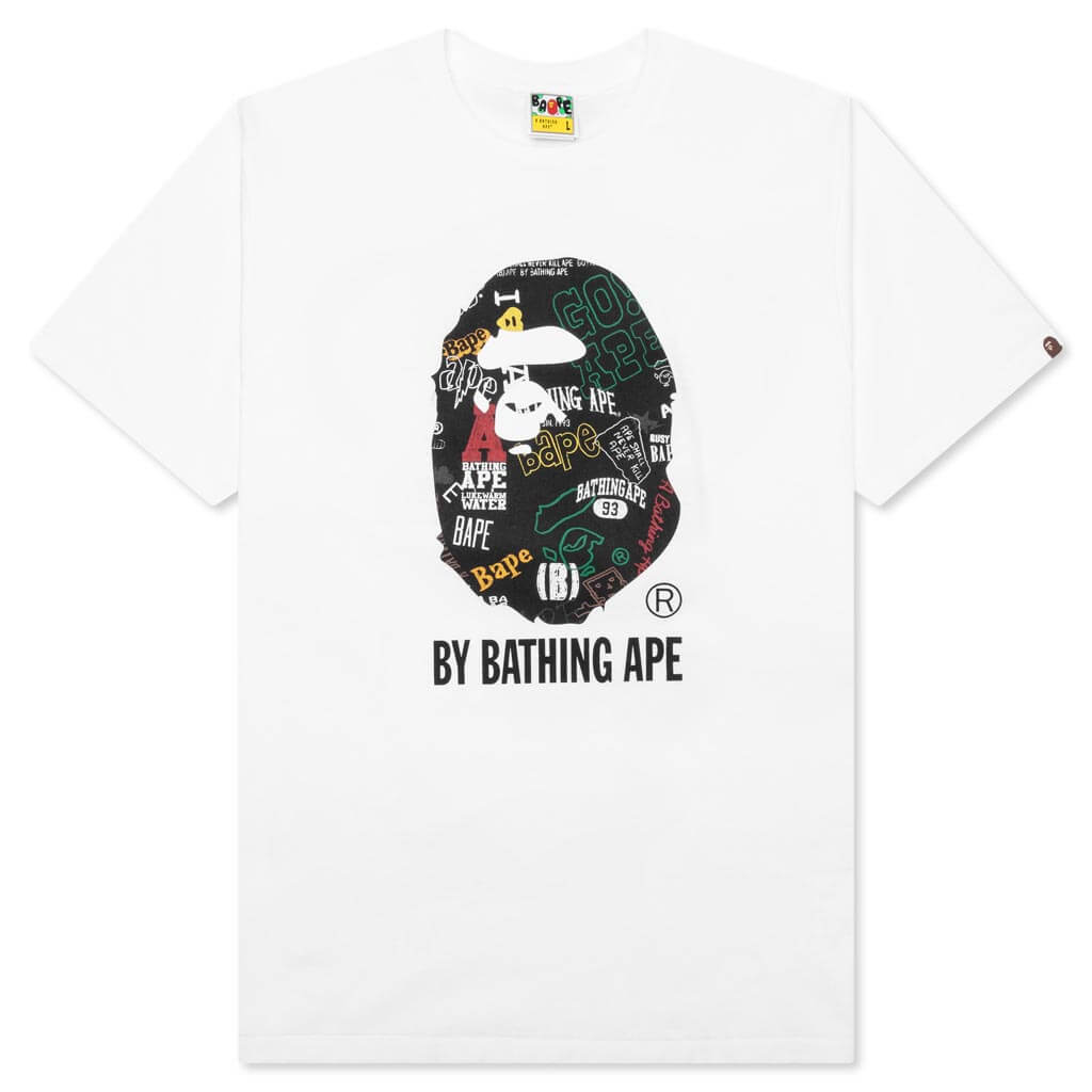 A BATHING APE Hand Draw Pattern Tee - White