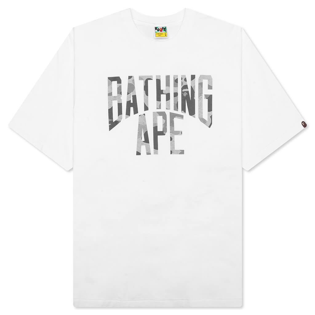 A BATHING APE Heather Gray Camo Bathing Ape Tee - White