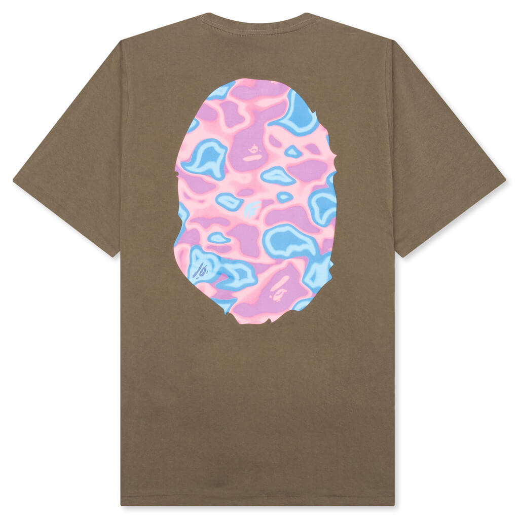 A BATHING APE Liquid Camo Bape Sta Logo Tee - Brown