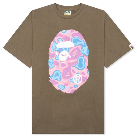 A BATHING APE Liquid Camo Bape Sta Logo Tee - Brown