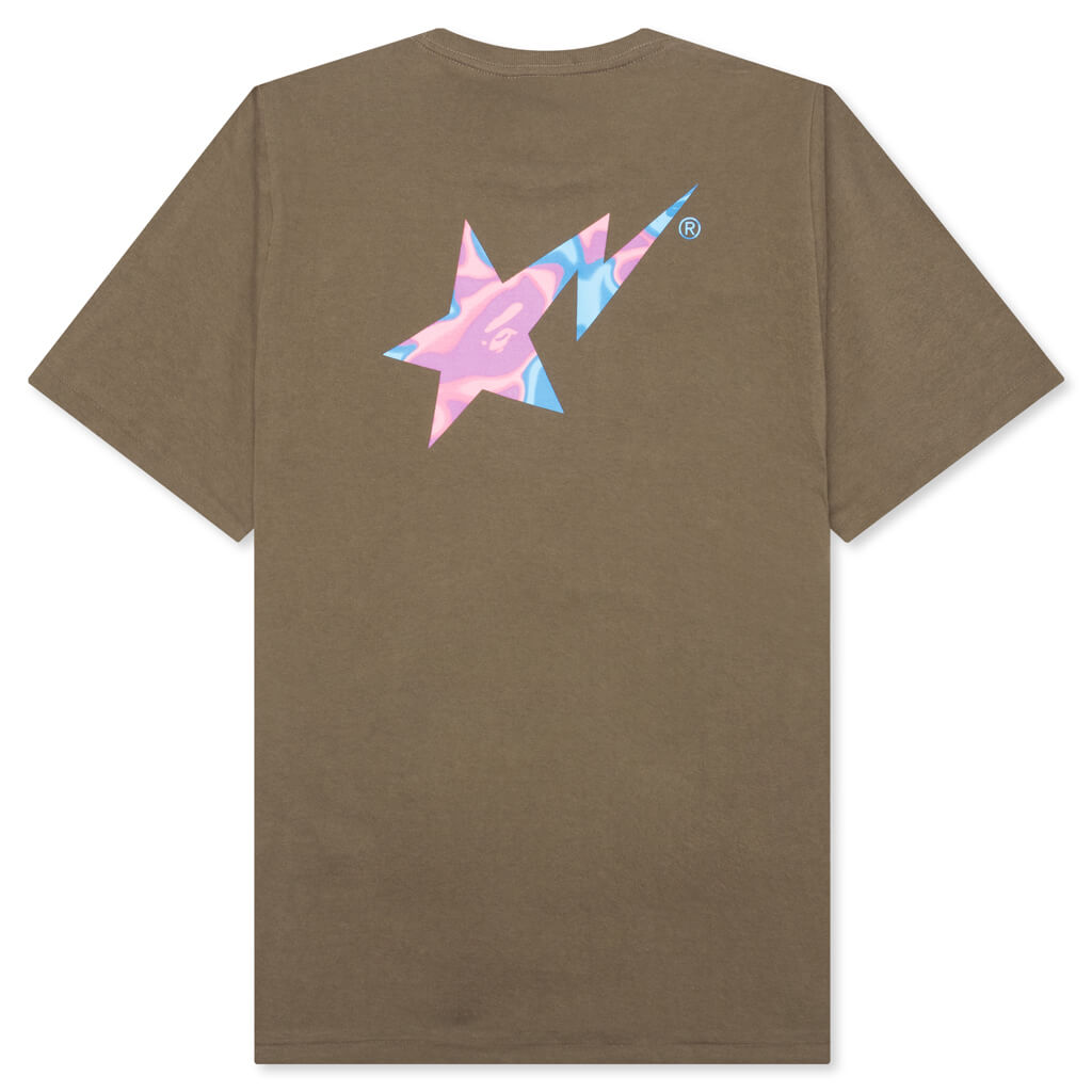 A BATHING APE Liquid Camo Bape Sta Logo Tee - Brown
