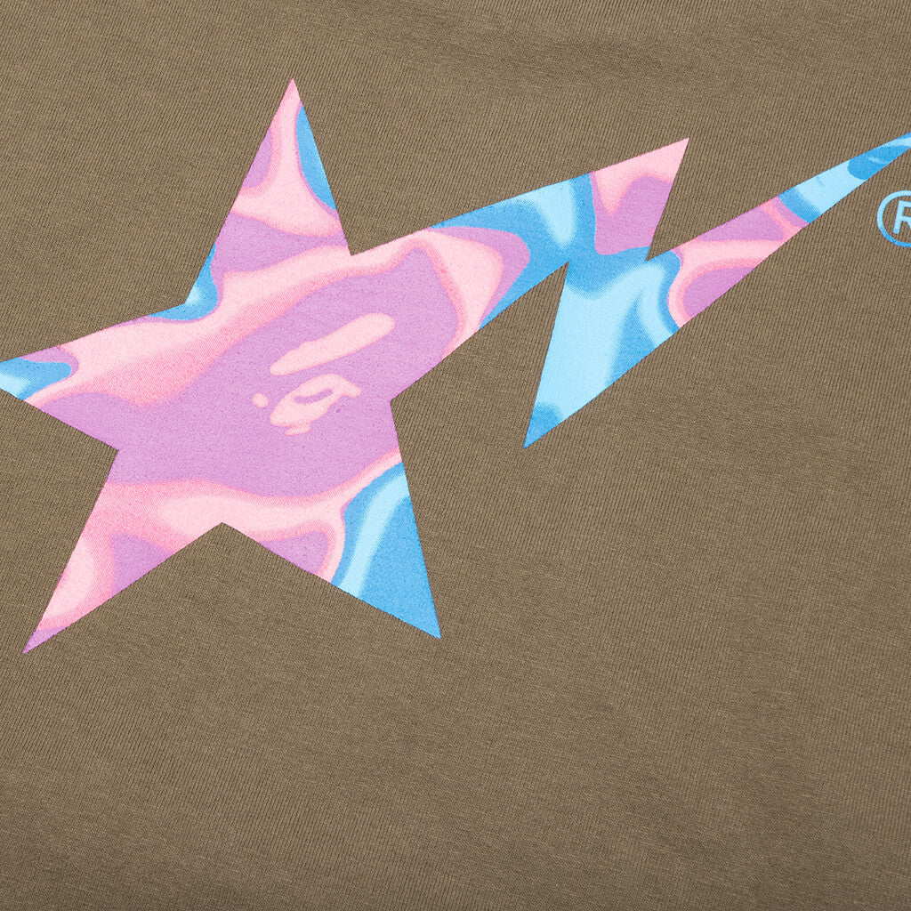 A BATHING APE Liquid Camo Bape Sta Logo Tee - Brown