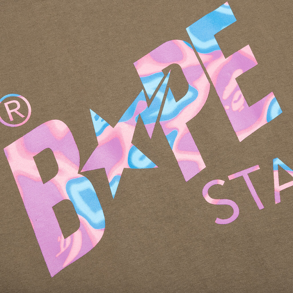 A BATHING APE Liquid Camo Bape Sta Logo Tee - Brown
