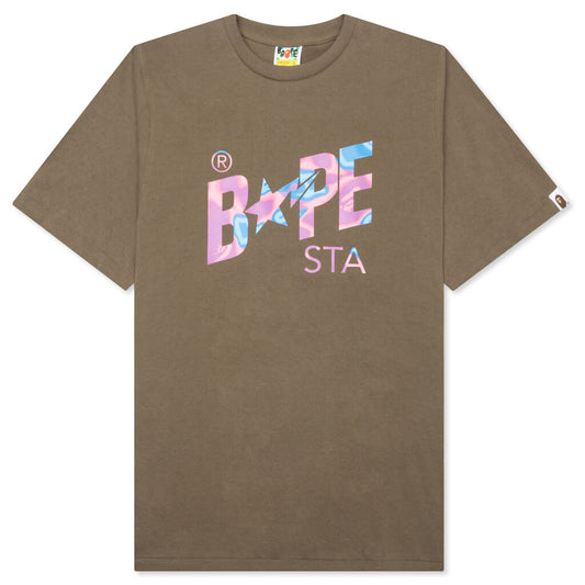 A BATHING APE Liquid Camo Bape Sta Logo Tee - Brown