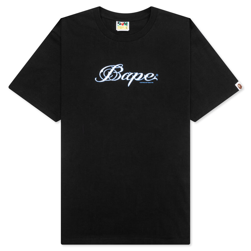A BATHING APE Logo Relaxed Fit Tee - Black