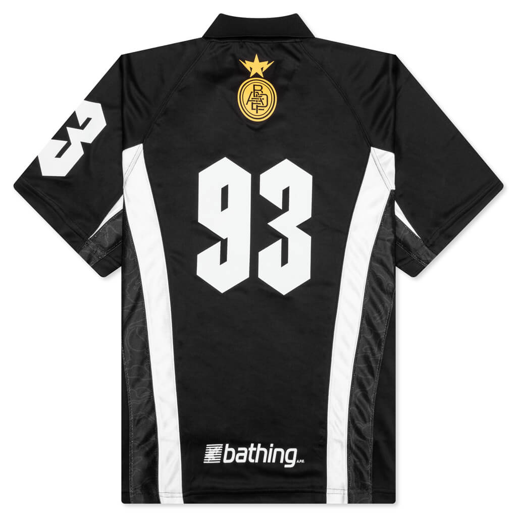 A BATHING APE Multi Logo Relaxed Fit Soccer Jersey - Black