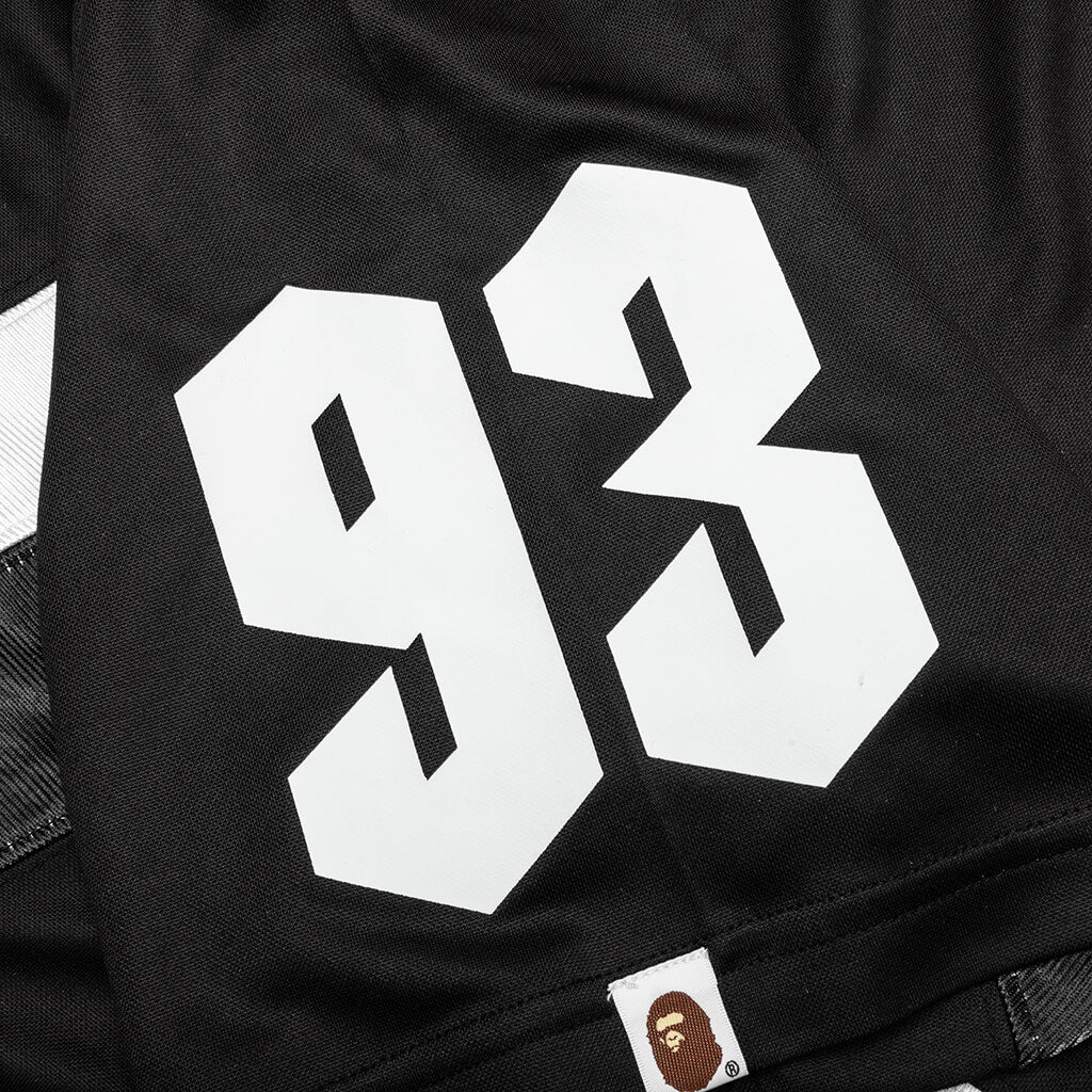 A BATHING APE Multi Logo Relaxed Fit Soccer Jersey - Black