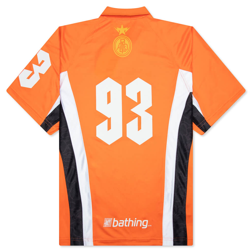A BATHING APE Multi Logo Relaxed Fit Soccer Jersey - Orange