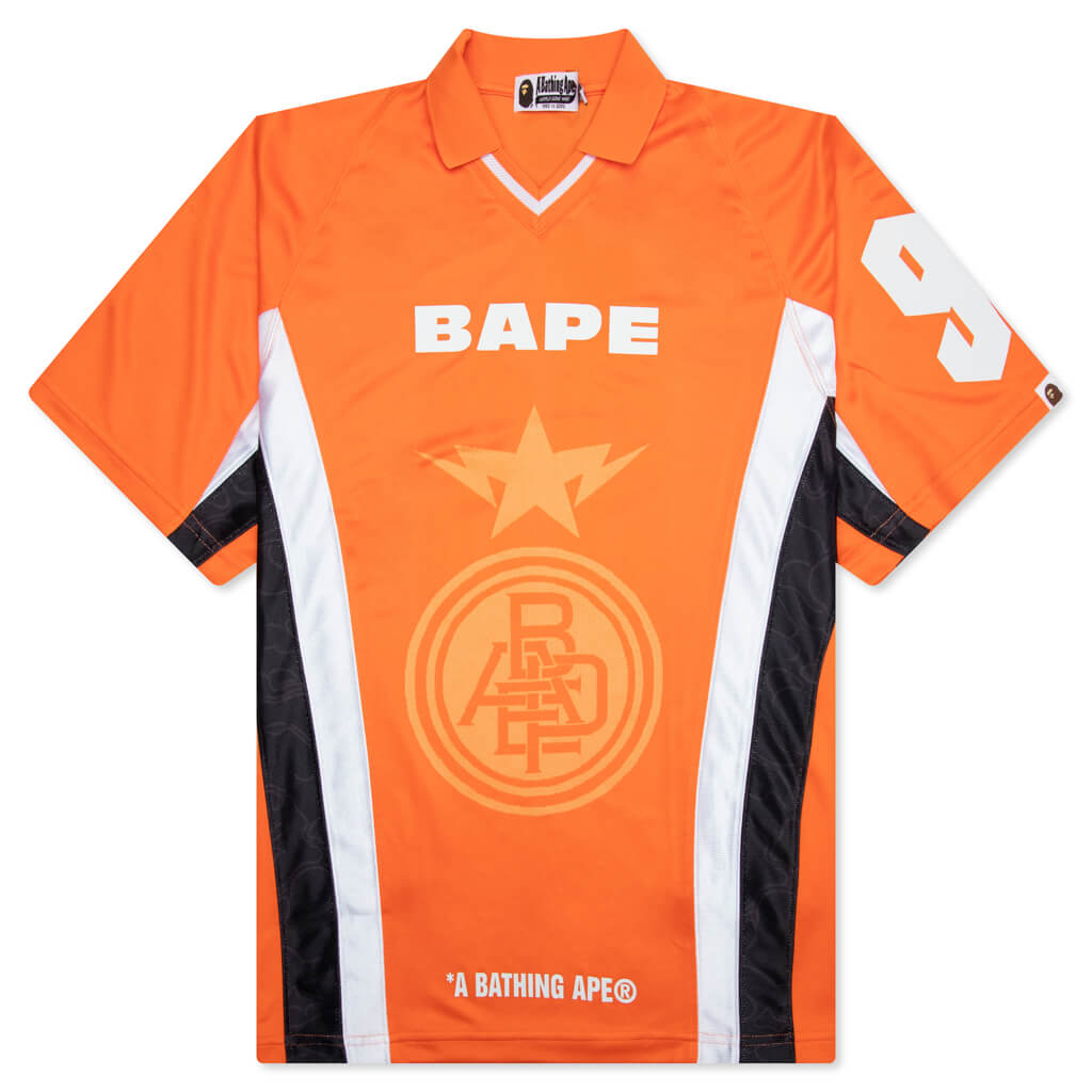 A BATHING APE Multi Logo Relaxed Fit Soccer Jersey - Orange