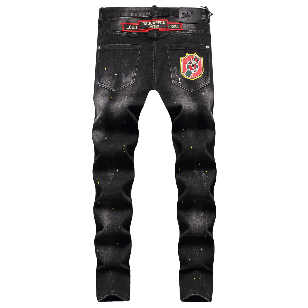 Dsquared2 Jeans Badge Embroidered Stretch Ripped Slim Fit Jeans NextBlock