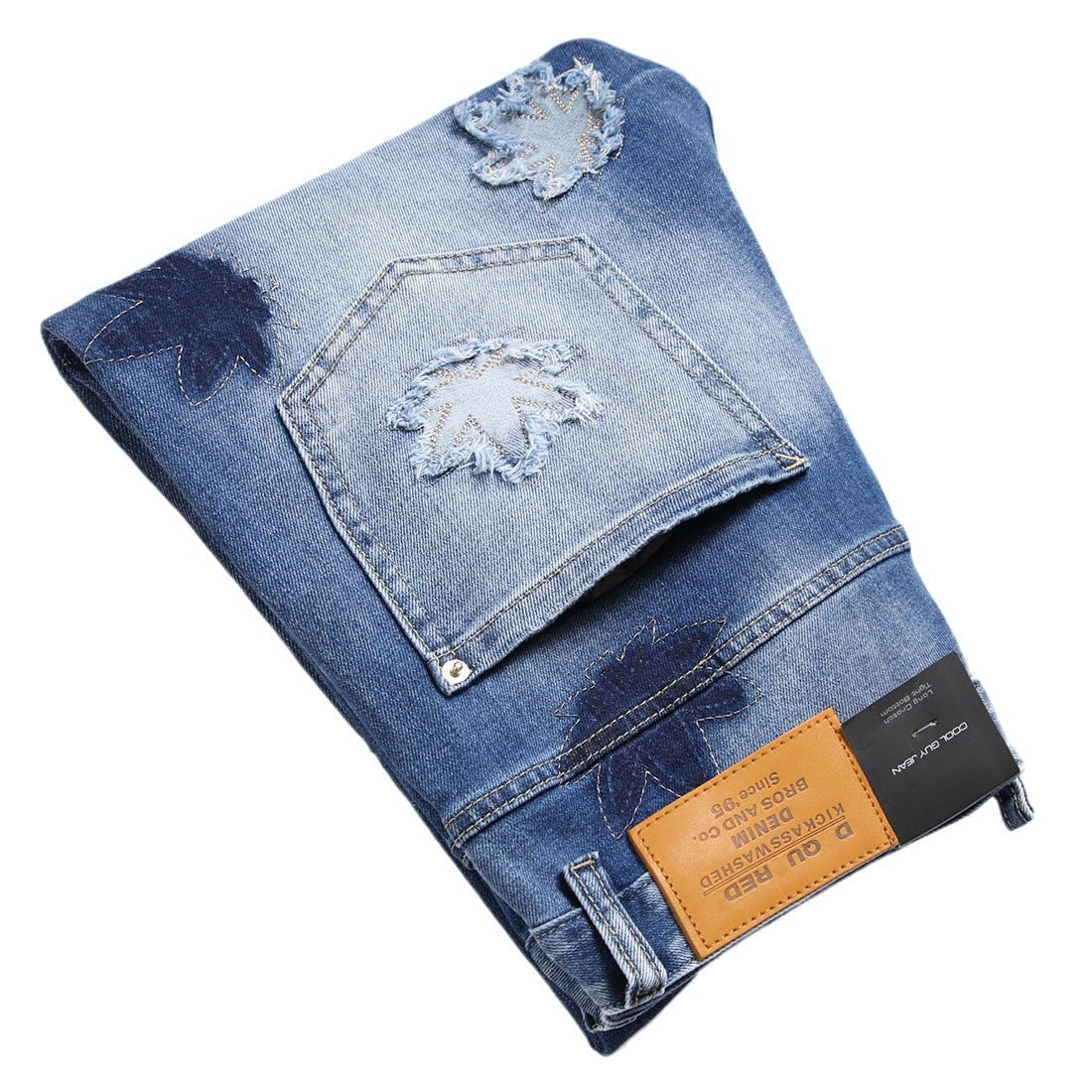 Dsquared2 Jeans Maple Leaf Stickers Broken Copper Jeans NextBlock