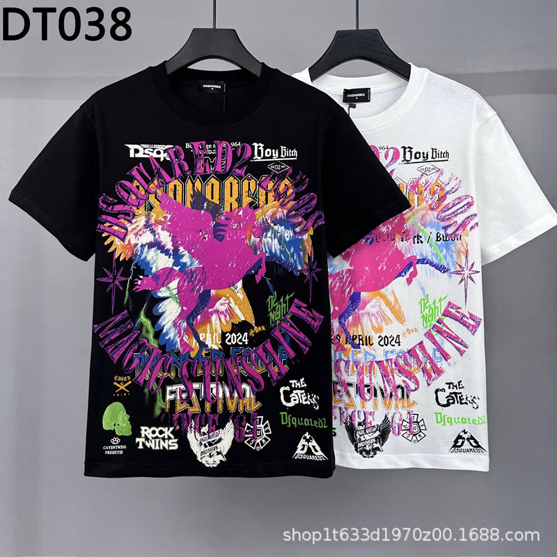 The Dsquared2 T-Shirt is fully printed with the new dragon pattern NextBlock