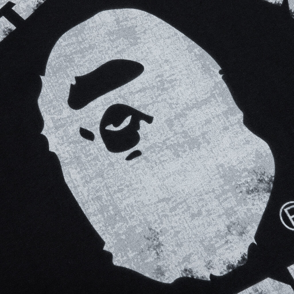 A BATHING APE Overprinted College Tee - Black