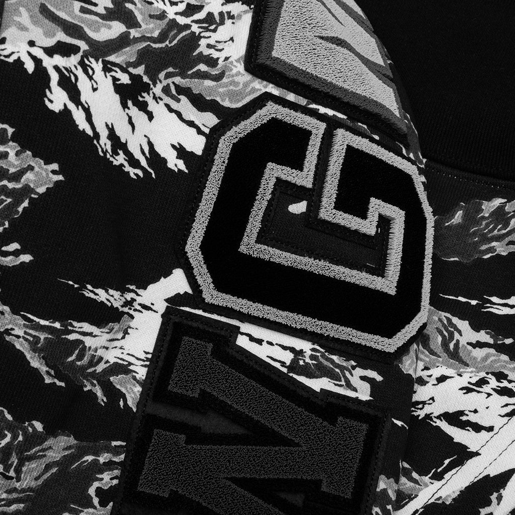A BATHING APE Palm Tree Camo Relaxed Fit Shark Full Zip Hoodie - Black