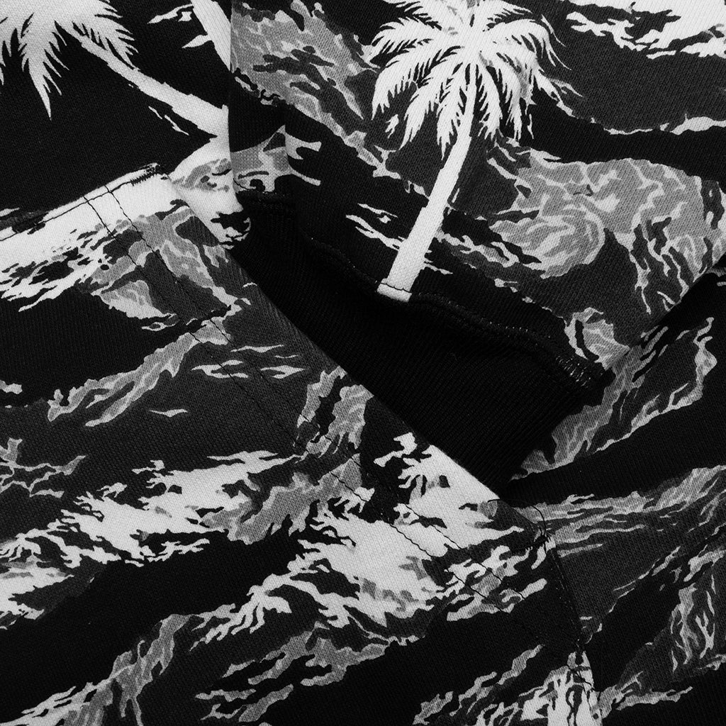 A BATHING APE Palm Tree Camo Relaxed Fit Shark Full Zip Hoodie - Black