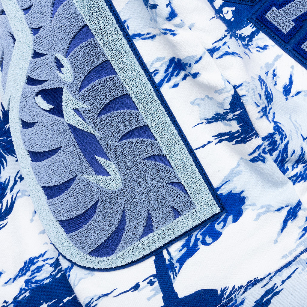 A BATHING APE Palm Tree Camo Relaxed Fit Shark Full Zip Hoodie - Blue