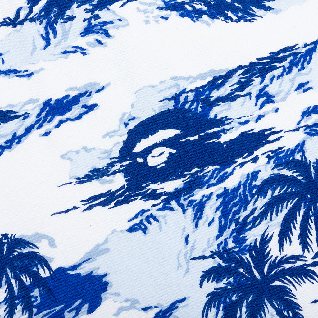 A BATHING APE Palm Tree Camo Relaxed Fit Shark Full Zip Hoodie - Blue