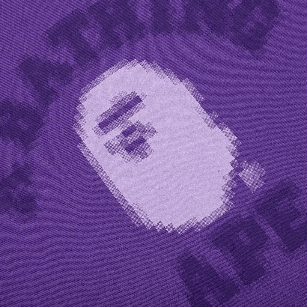 A BATHING APE Pixal College Relaxed Fit Tee - Purple