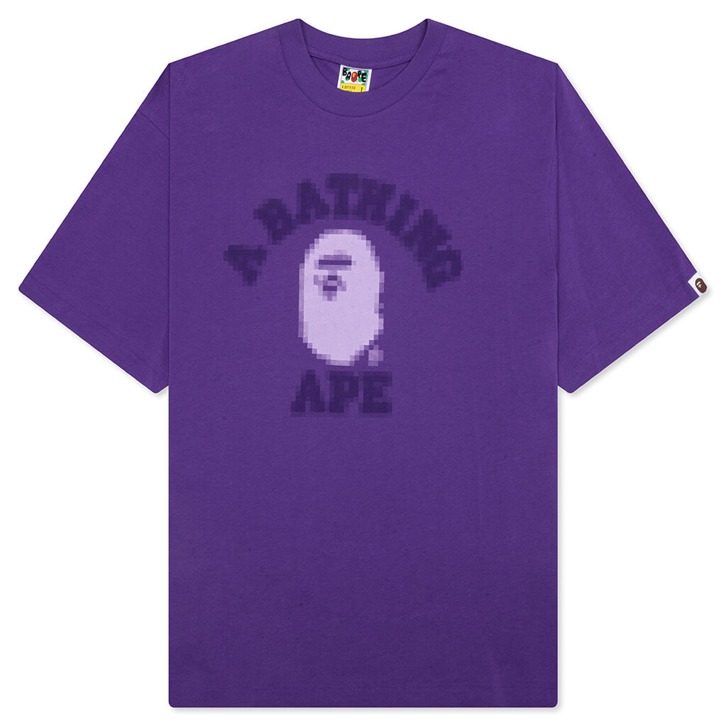 A BATHING APE Pixal College Relaxed Fit Tee - Purple