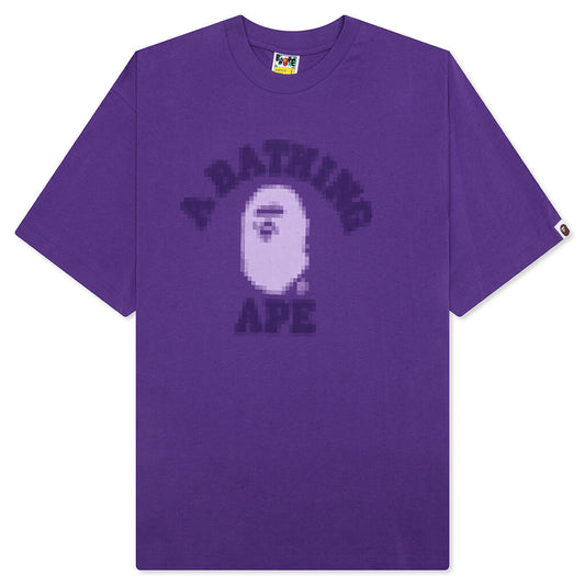 A BATHING APE Pixal College Relaxed Fit Tee - Purple