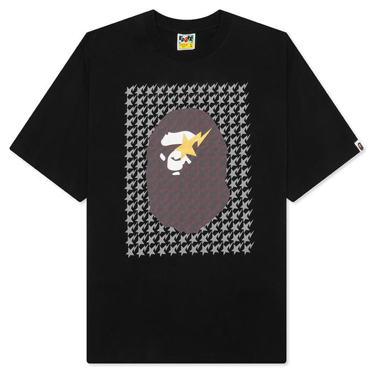 A BATHING APE STA Houndstooth Ape Head Tee - Black/Brown