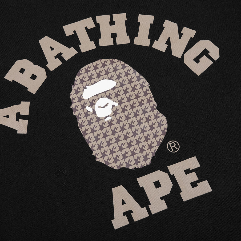 A BATHING APE STA Houndstooth College Relaxed Fit Tee - Black