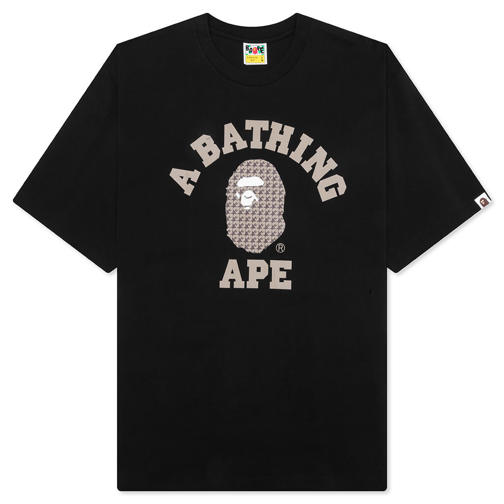 A BATHING APE STA Houndstooth College Relaxed Fit Tee - Black
