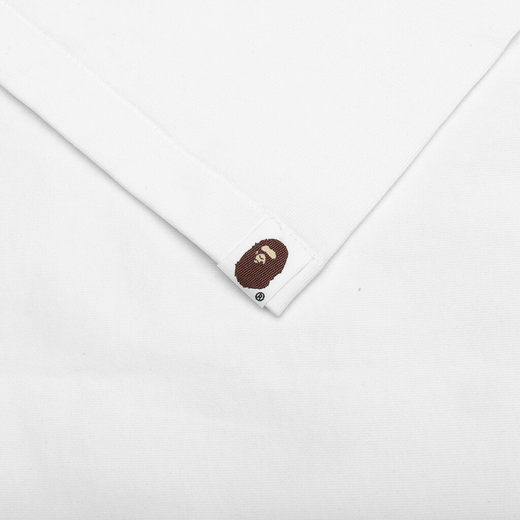 A BATHING APE STA Houndstooth College Relaxed Fit Tee - White