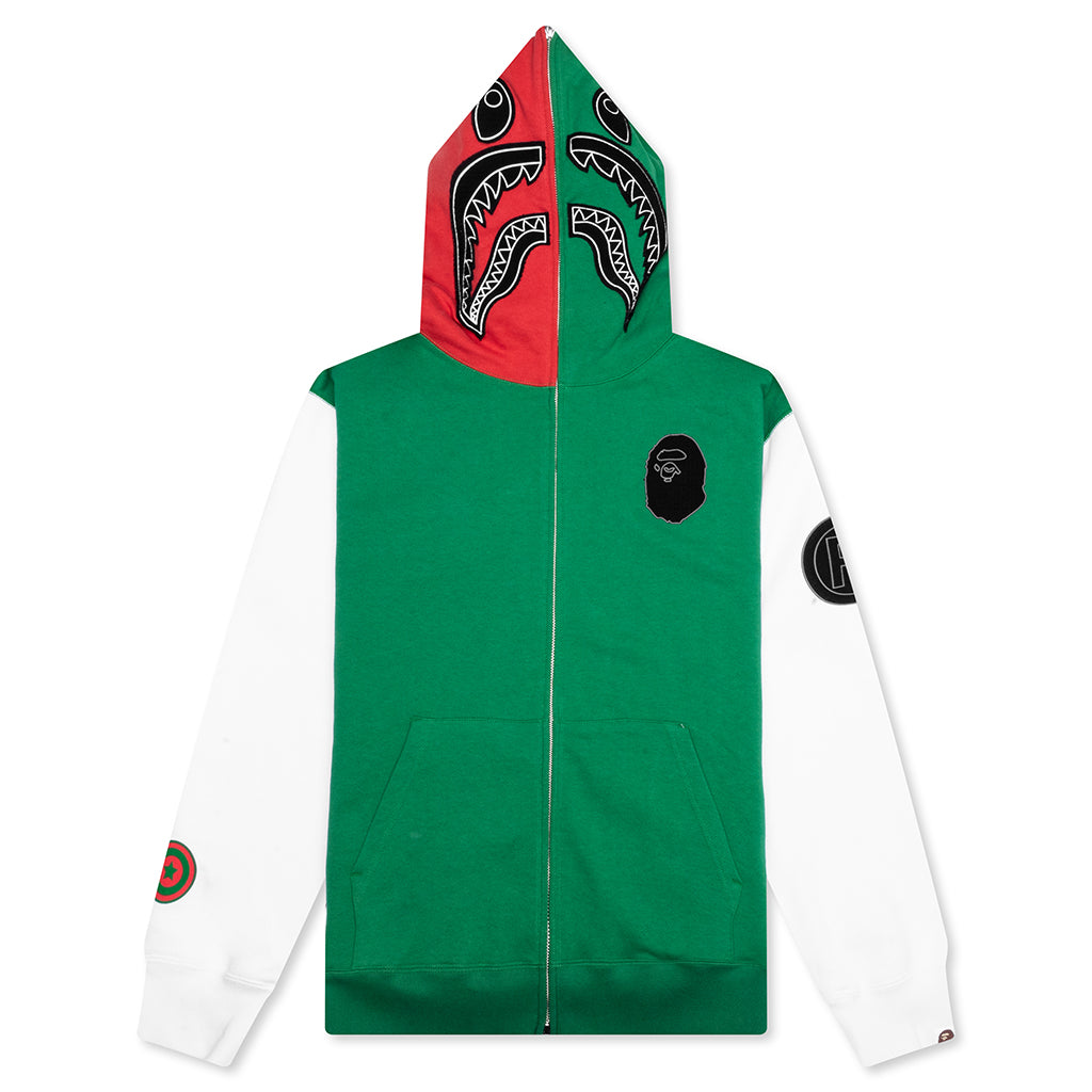 A BATHING APE Shark Full Zip Hoodie Italy - Green