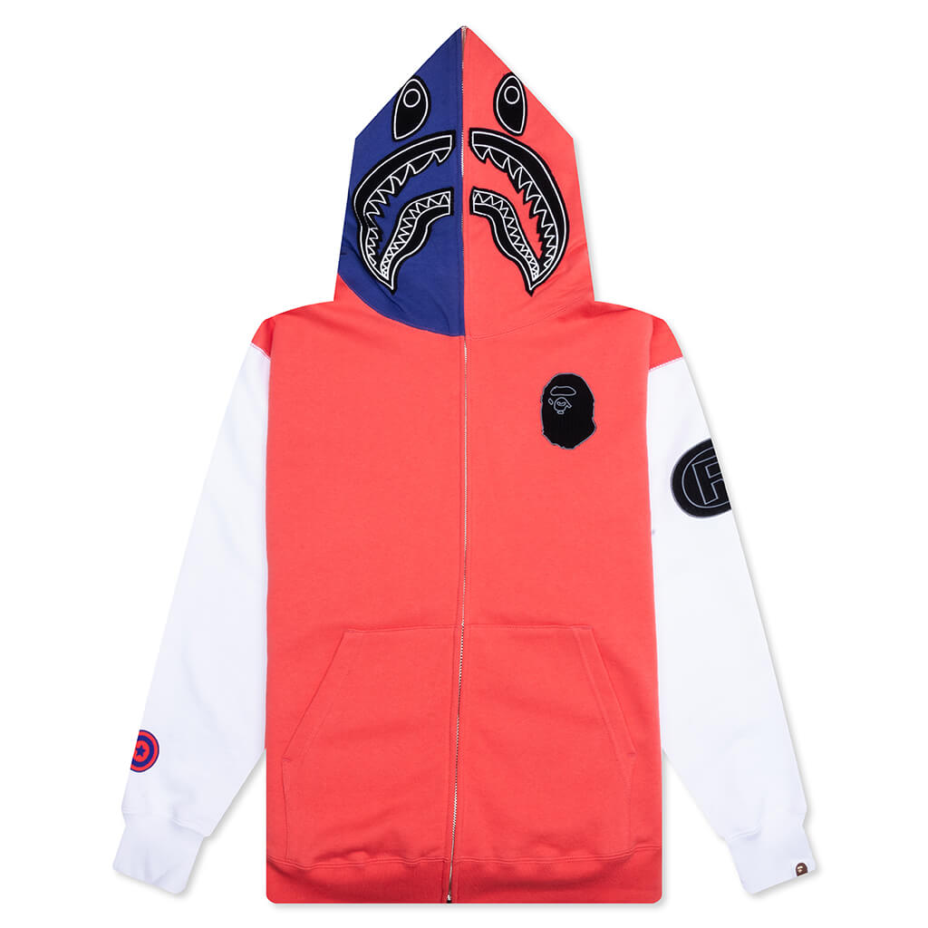 A BATHING APE Shark Full Zip Hoodie Japan - Red