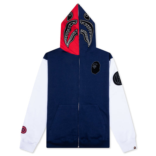 A BATHING APE Shark Full Zip Hoodie UK - Navy