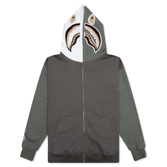 A BATHING APE Shark Full Zip Hoodie #2 - Olive Drab