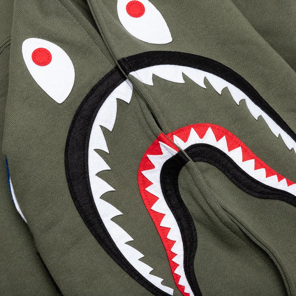 A BATHING APE Shark Pullover Hoodie - Olive Drab