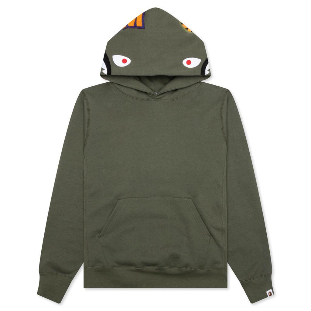 A BATHING APE Shark Pullover Hoodie - Olive Drab