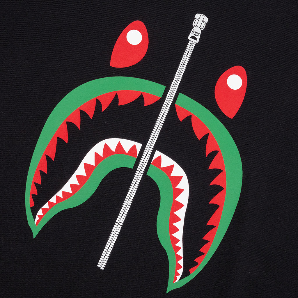 A BATHING APE Shark Tee Italy - Black