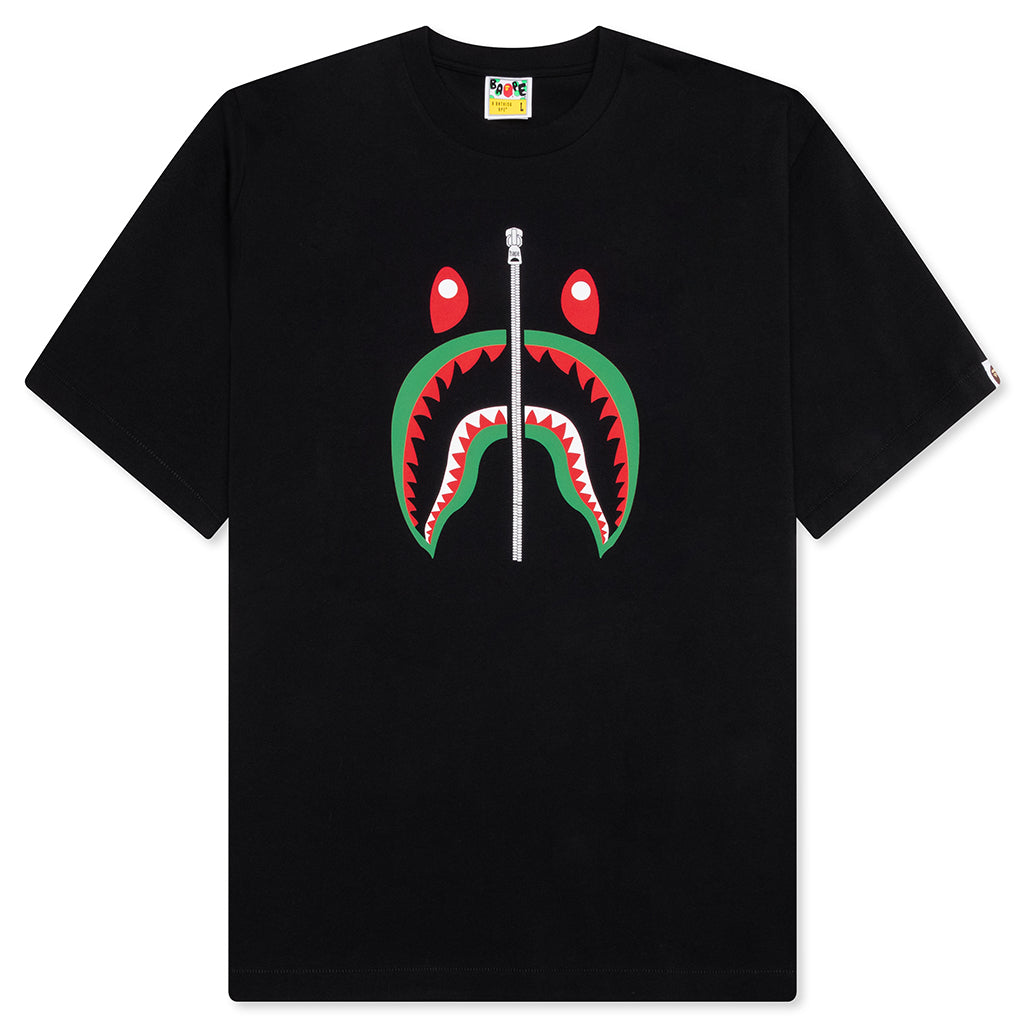 A BATHING APE Shark Tee Italy - Black