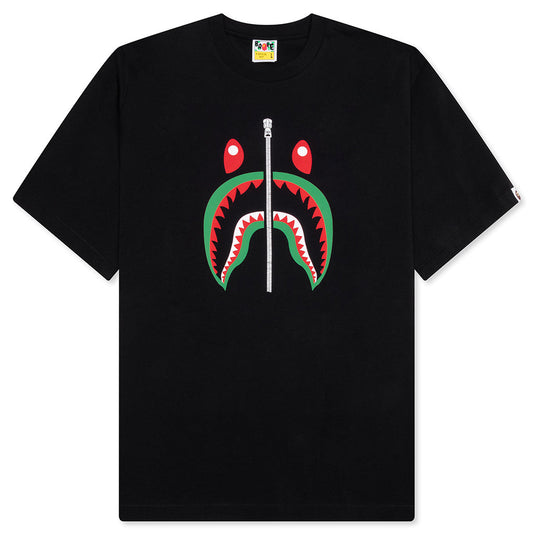 A BATHING APE Shark Tee Italy - Black