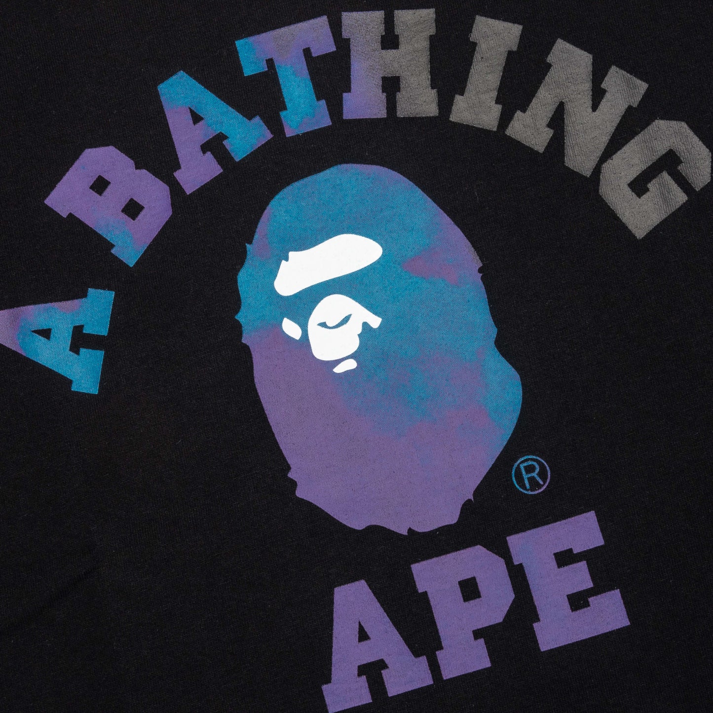A BATHING APE Tie Dye College Tee - Black/Black