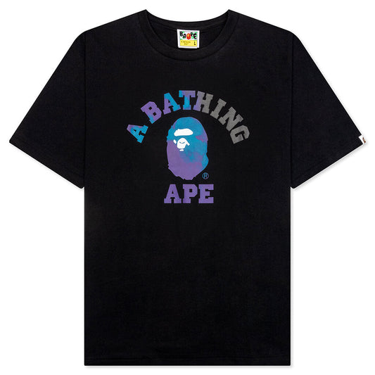 A BATHING APE Tie Dye College Tee - Black/Black