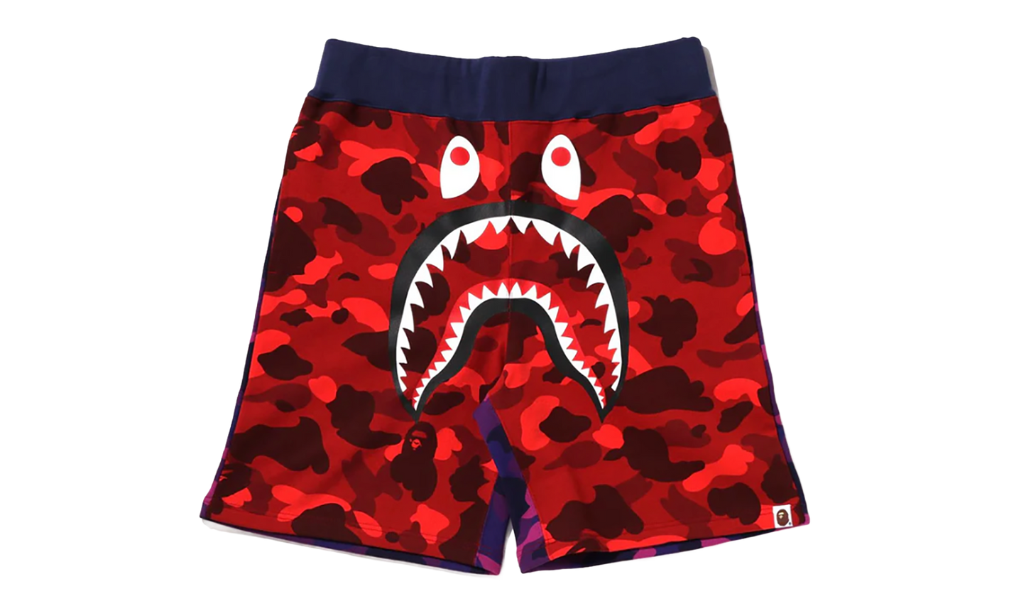 BAPE Crazy Camo Shark Sweat Shorts Red 1I20 153 003 RED
